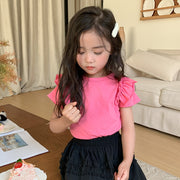 Children's Ruffled Flounced Sleeve T-shirt