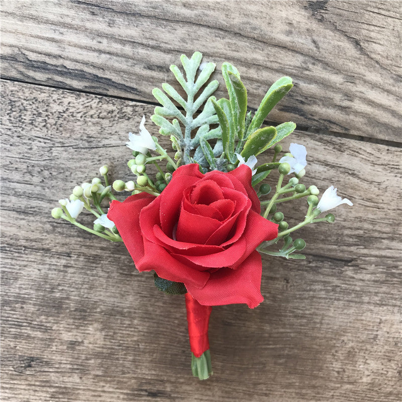 Fabric Bride And Groom Corsage Rose