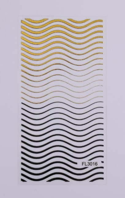 Nail Art 3d Hot Stamping Line Sticker Stripe Wave Adhesive Sticker