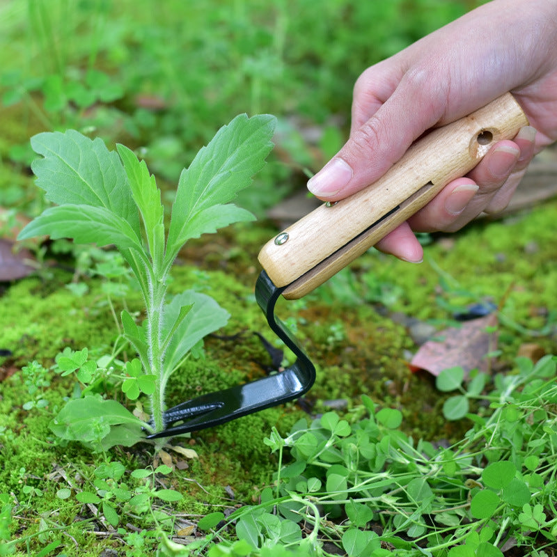Lightweight Carbon Steel Garden Weeding and Seedling Rooting Tool with 12cm Handle