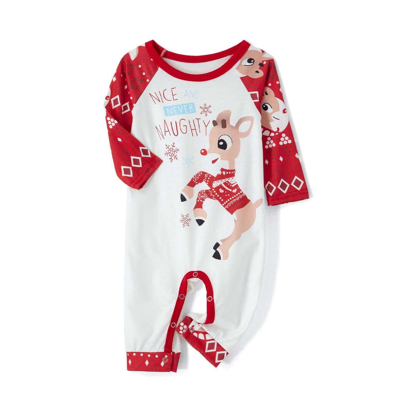 Printed Pajamas Christmas Parent-child Wear Round Neck Long-sleeve Suit