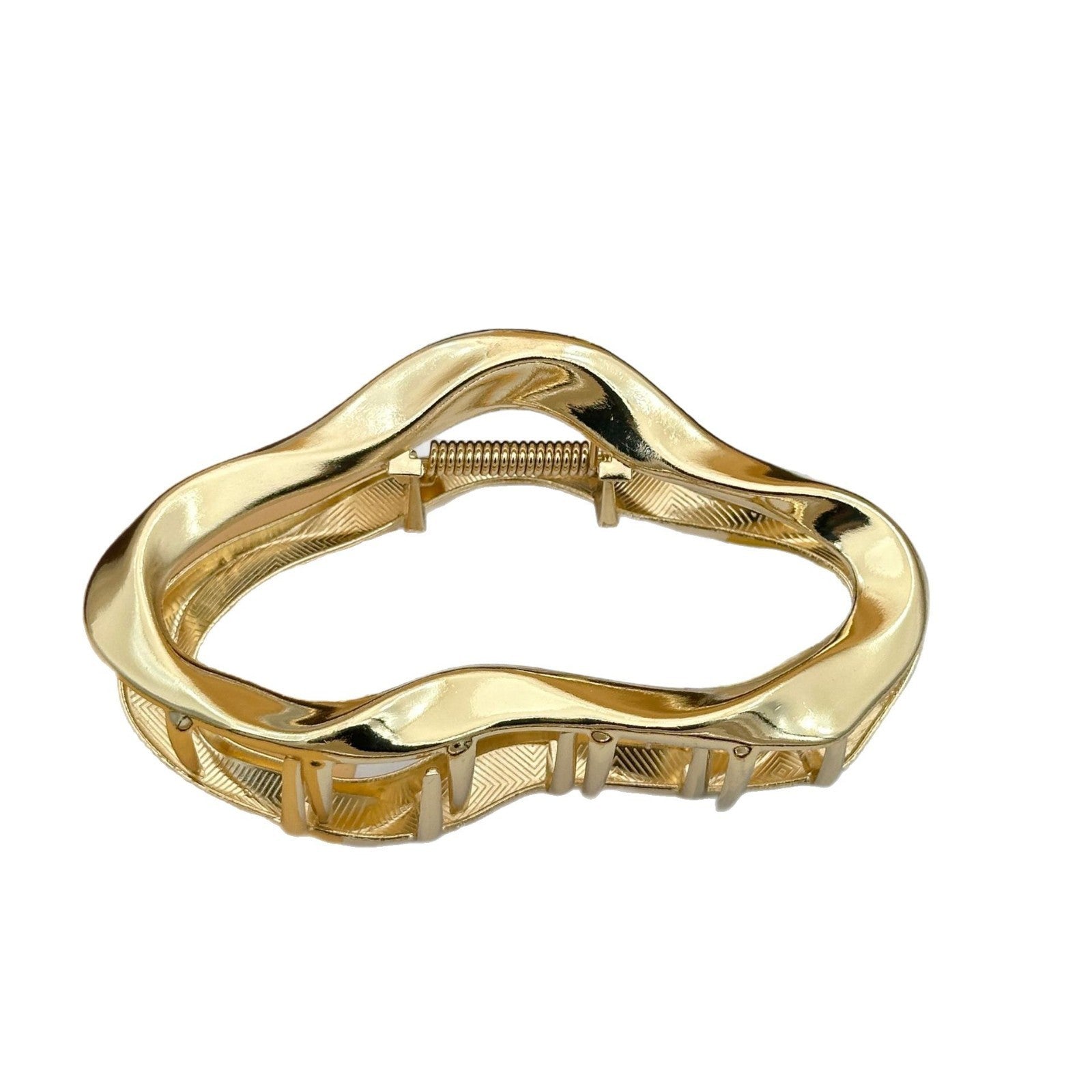 Irregular Clouds Grip Liquid Lines Niche Metal Barrettes