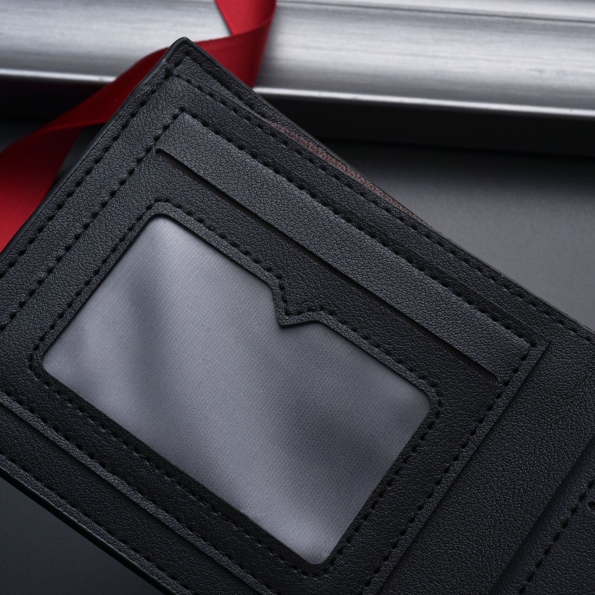 Men's Slim PU Leather Wallet Short Business Solid Design