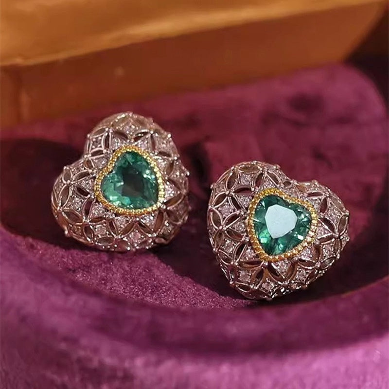Heart-shaped Stud Earrings For Women Niche Design Advanced