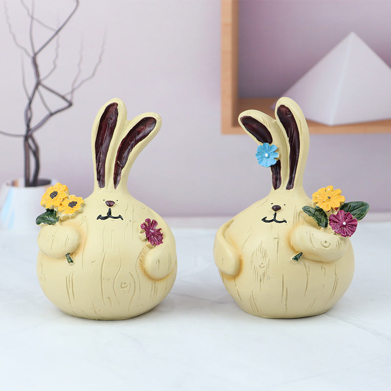 Garlic Rabbit Living Room Desktop Resin Craft Ornament