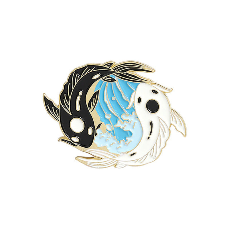Creative Animal Brooch – Embracing Gossip Illustration Enamel Pin Badge