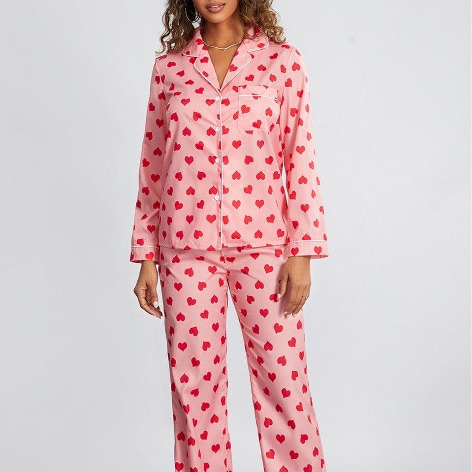 Unisex Cartoon Print Loungewear Set Relaxed Polyester