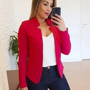 Women's Cardigan Blazer Wool Blend Slim Fit Houndstooth
