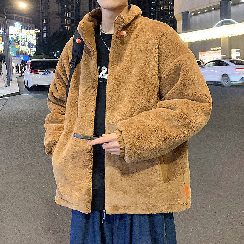 Cashmere Cotton-padded Coat Men's Thickened Warm Winter