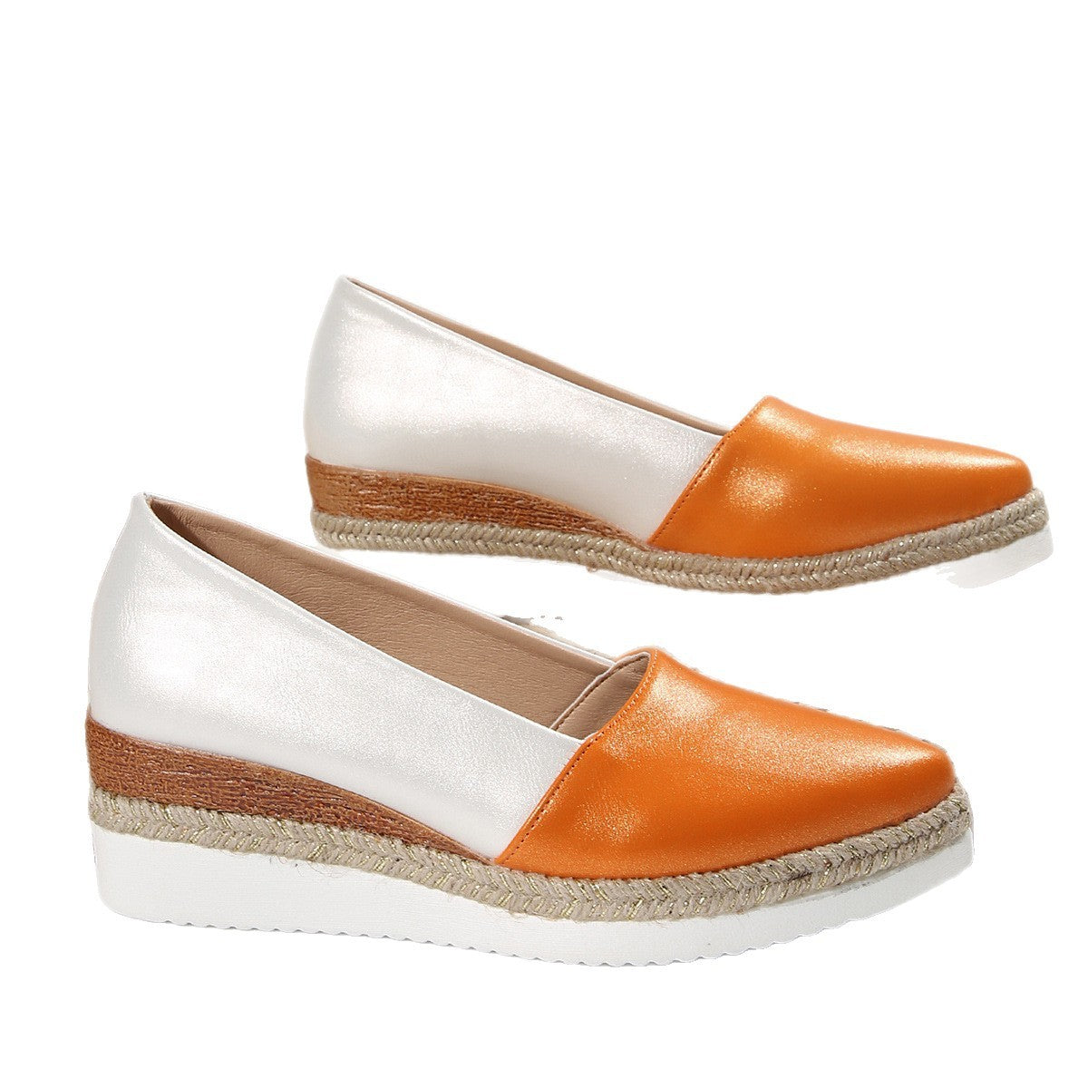 Woven Hemp Rope Muffin Bottom Low-cut Breathable Pointed Women's Pumps