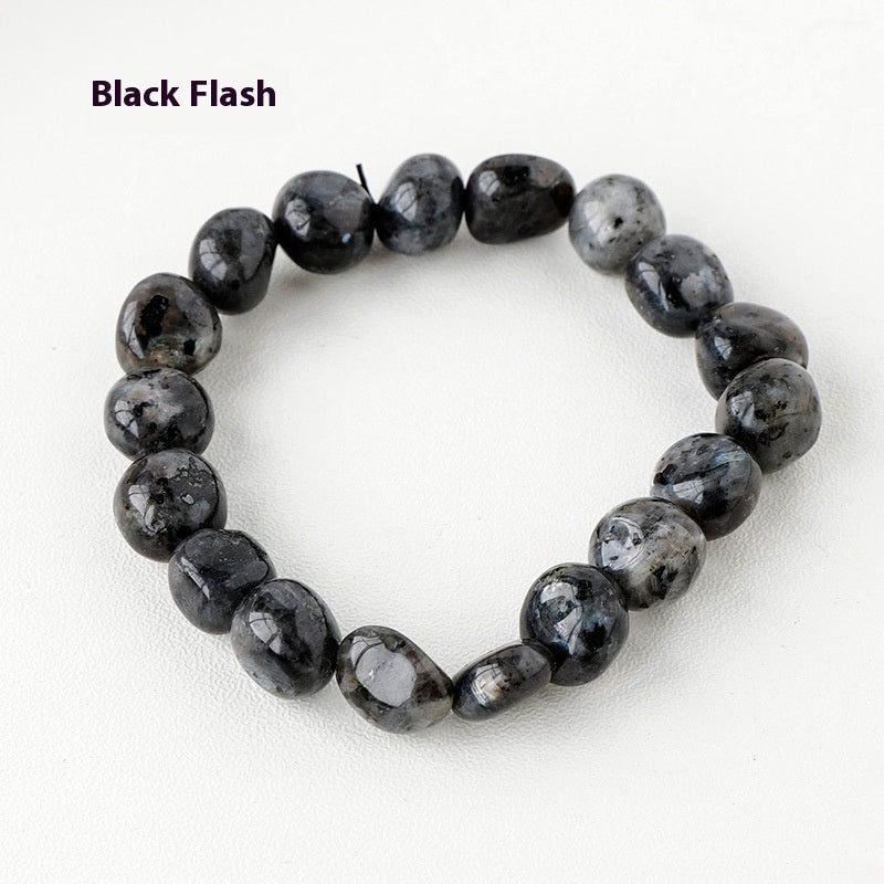 Natural Amethyst Large Particle Gravel Rolling Stone Bracelet