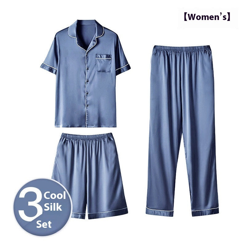 Ice Silk Home Wear Suit Men's Three-piece Suit