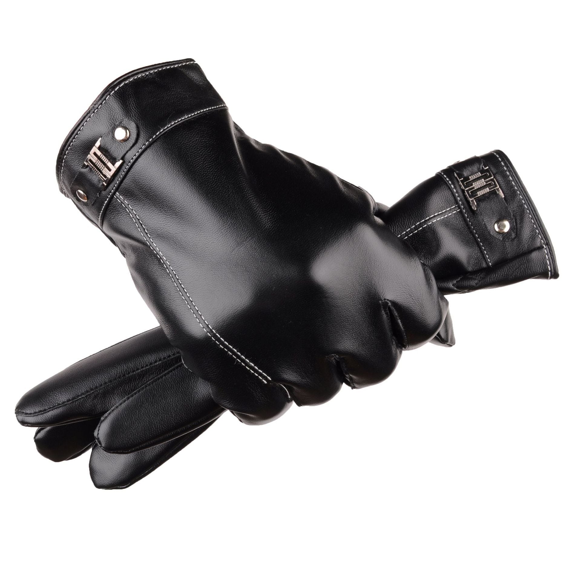PU Leather Winter Gloves – Warm & Stylish Finger Design