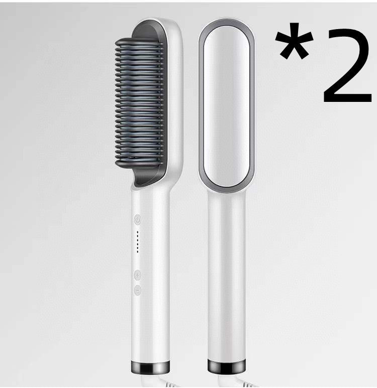2-in-1 Hair Straightener & Hot Comb – Dual-Purpose Negative Ion Electric Curling Brush