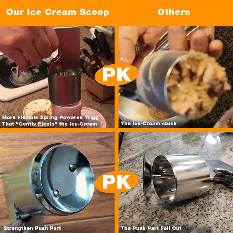 Old-Fashioned Big Ice Cream Scoop with Spring Trigger – Easy-Clean, Heavy-Duty Kitchen Gadget
