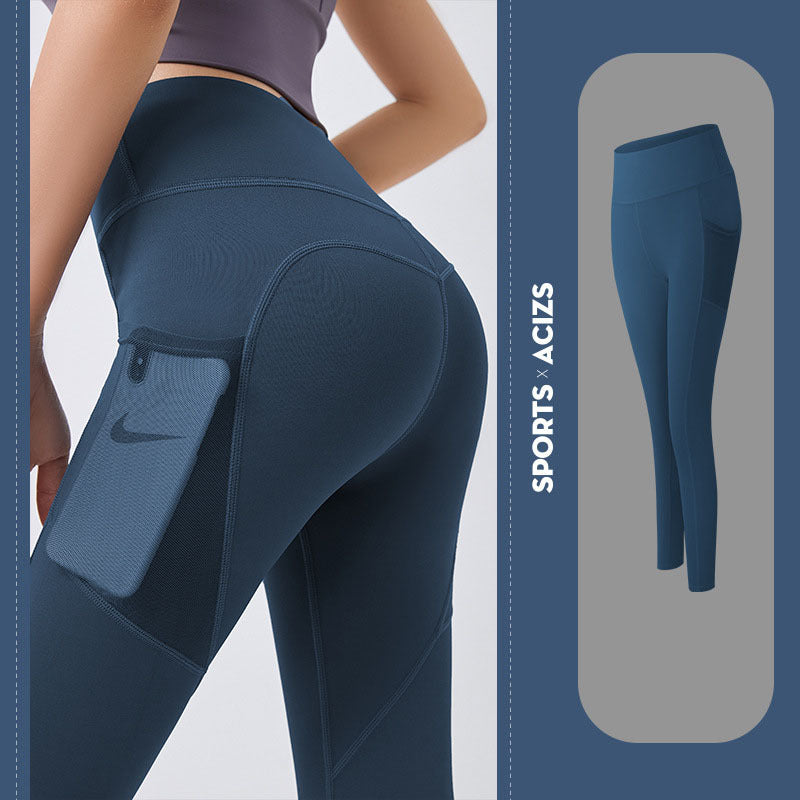 4D Elastic Fabric Women’s Yoga Pants – High Stretch, Quick-Dry, Breathable Fitness Leggings