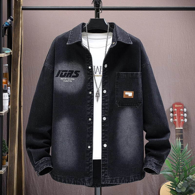 Teenagers Loose Printed Long-sleeved Shirt