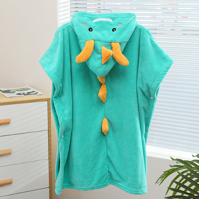 New Dinosaur Children Increase Absorbent Bathrobe With Hood Cloak