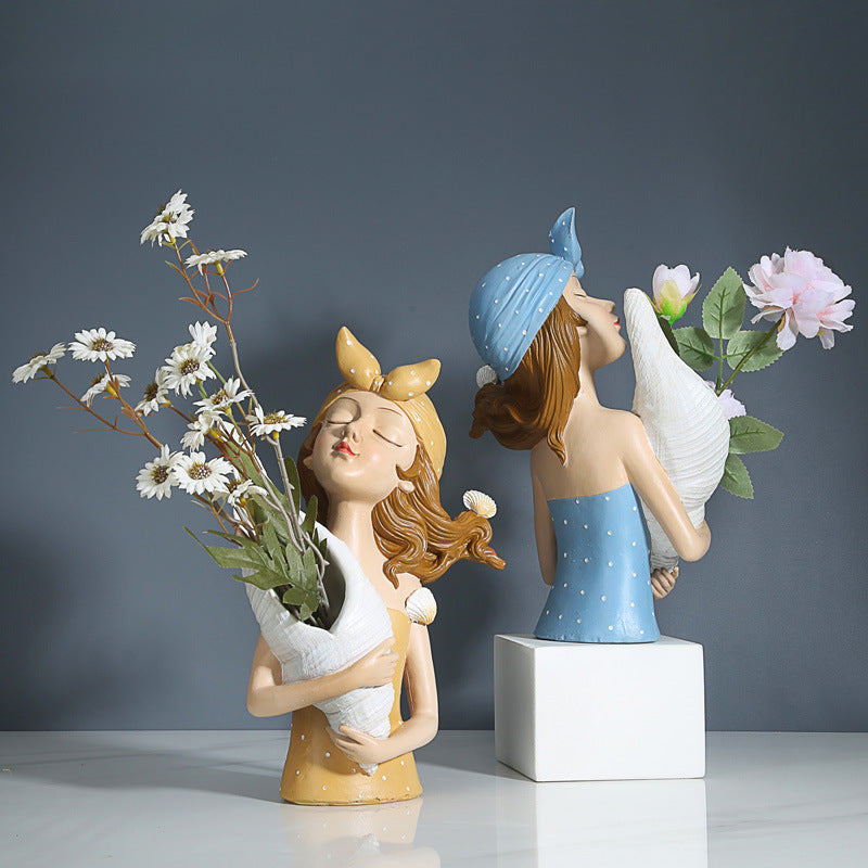 Bouquet Girl Ornament Home Ornament Resin Nordic Light Luxury