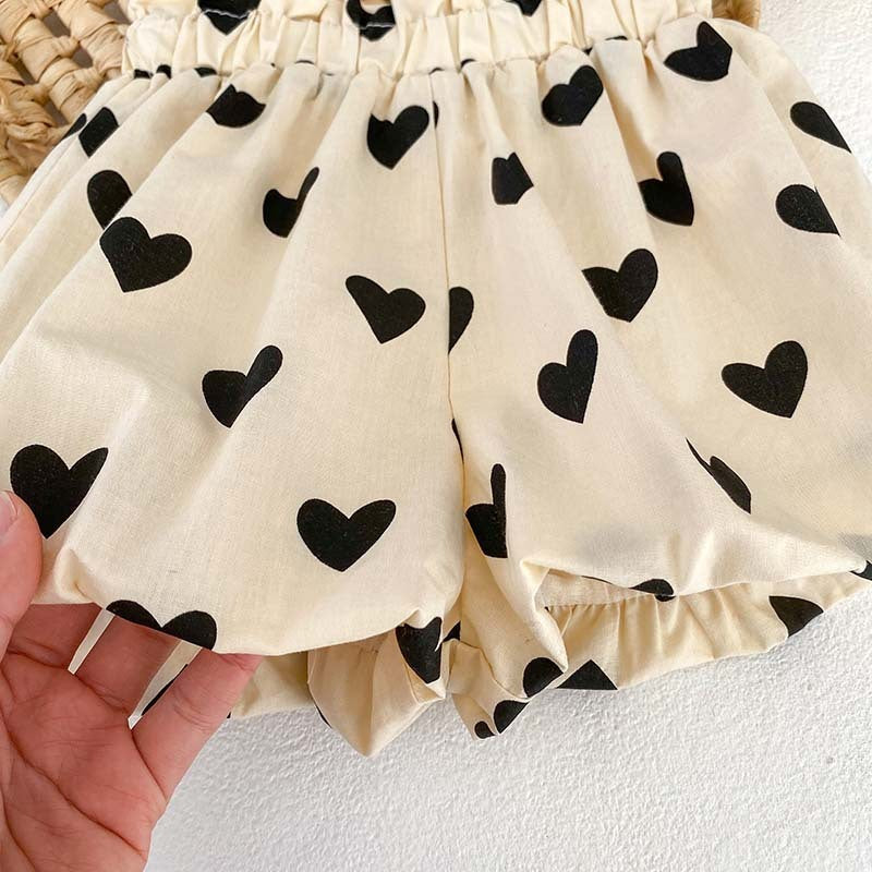 Love Full Printed Two-piece Set For Women