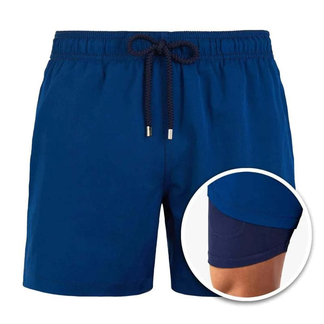 European And American Shorts Men's Beach Sports Pants Printed Double Shorts