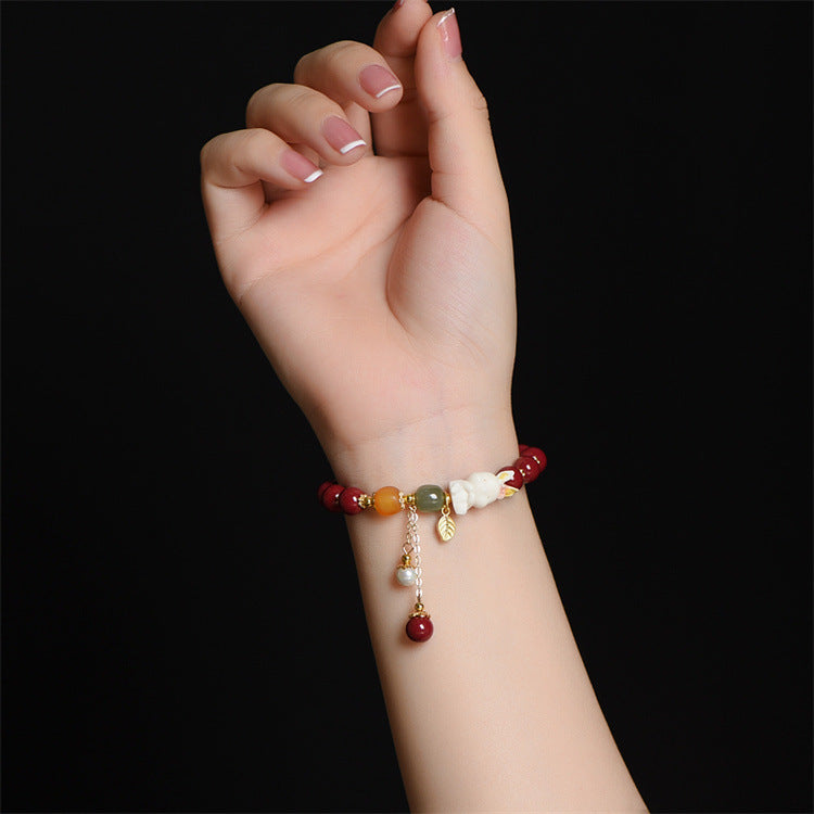 Tian Yu Natural Beeswax Purple Gold Sand Bracelet For Women