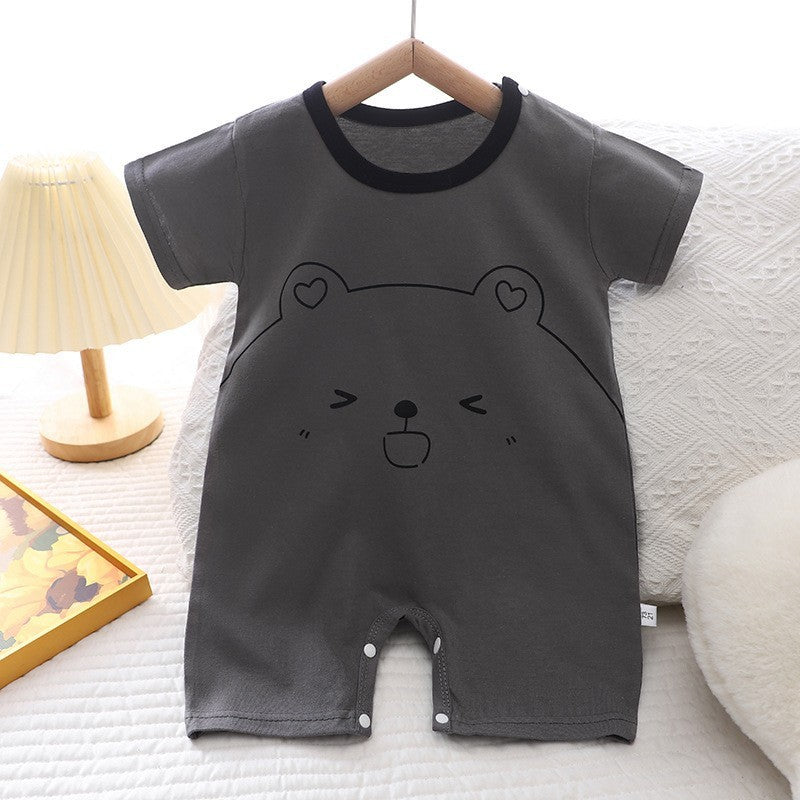 Cotton Summer New Korean Style Baby Boy Thin Women's Short-sleeved Children's Jumpsuit