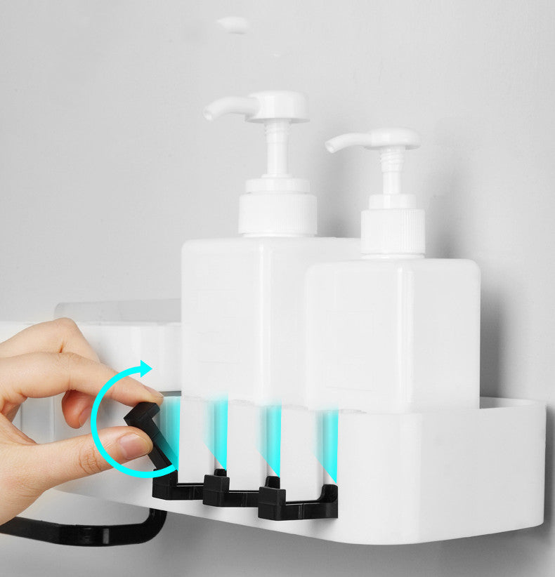 Bathroom Kitchen Corner Shelf – Creative Double-Layer Multi-Function Seamless Wall-Mounted Storage Rack