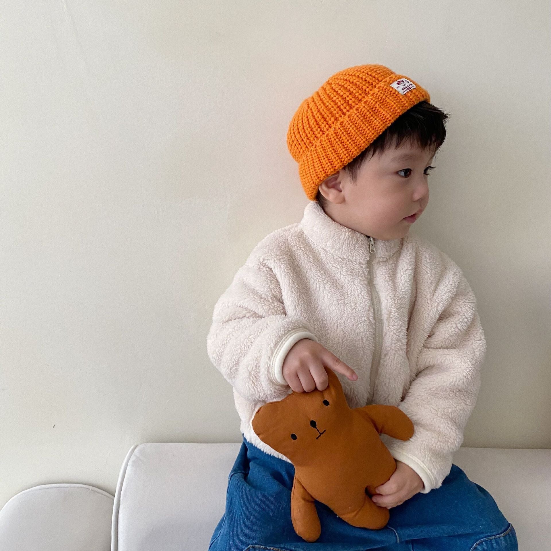 Kids Sherpa Fleece Jacket Full Zip Winter Outerwear