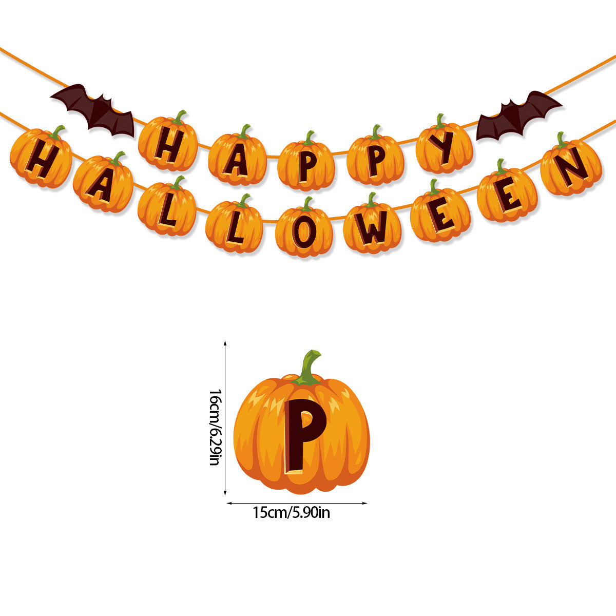 Halloween Party Pumpkin Triangle Banner Hanging Flag Party Scene Layout Decoration