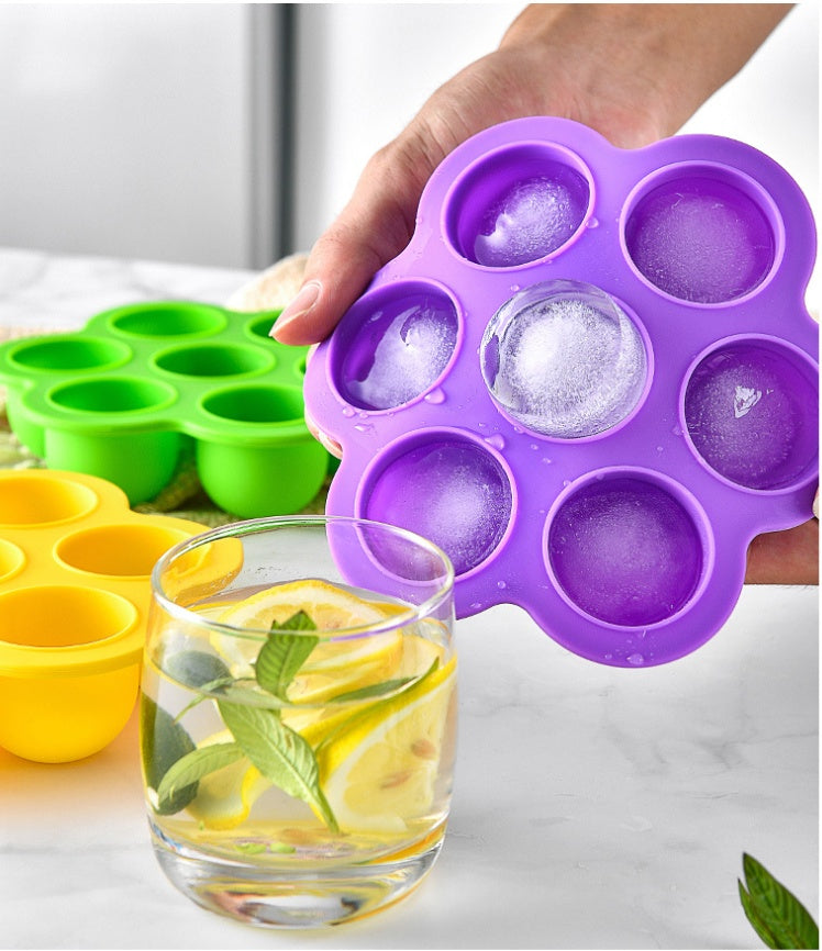 7-Hole Silicone Popsicle Mold – Homemade Ice Cream Tray for Summer Fun