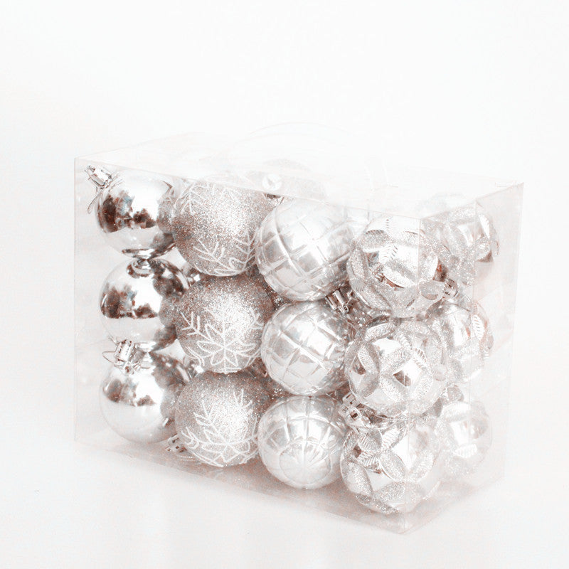 Festival Supplies Painted Ball 6cm, 24 Pcs Pendant Electroplating