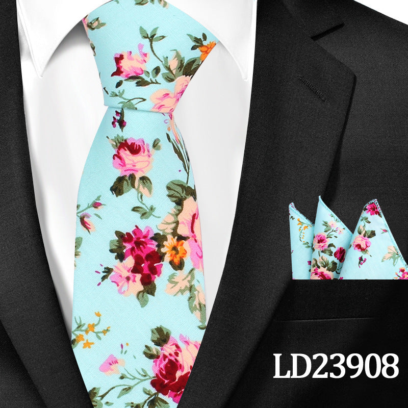 Cotton Arrow Bow Tie with Matching Pocket Towel
