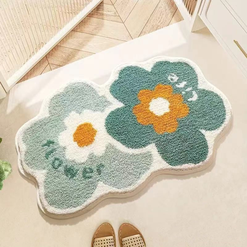 Bathroom Non-Slip Decorative Floor Mat – Cashmere-Like Absorbent and Stain-Resistant Carpet for Bathrooms