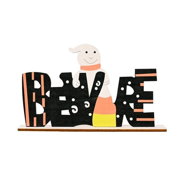 Halloween Wood Decorations DIY Ghost Letter Festival Ornamen