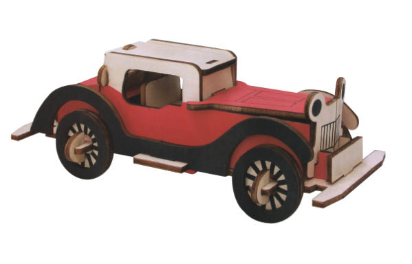 Wooden Stereo Puzzle DIY Car Model Toy