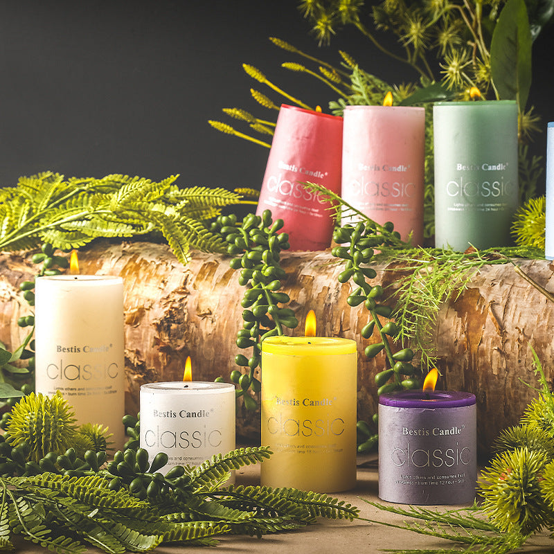 Cylindrical Aromatherapy Candles Smokeless Colorful Scented Candle with Brilliant Fragrance