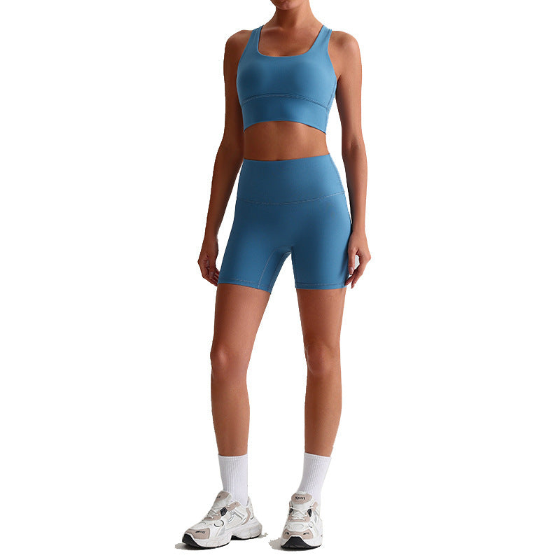 Women’s Sports Bra & High-Waist Biker Shorts 2-Piece Set