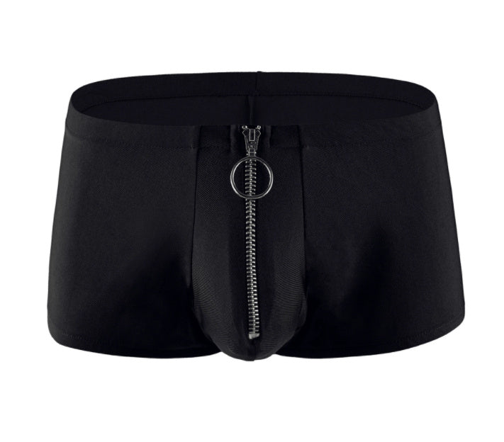 Solid-color Underpants With Zippers And Tight Underpants