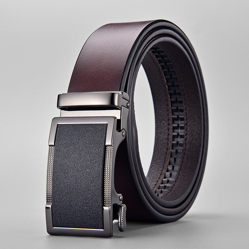Genuine Leather Business Belt – Automatic Alloy Buckle