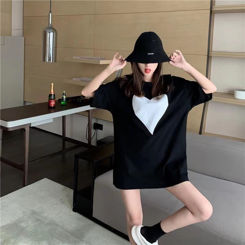 Love print short-sleeved T-shirt women summer