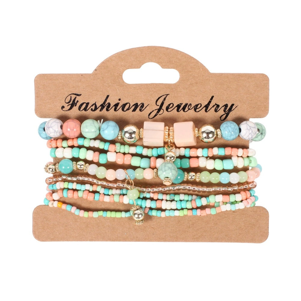 Bohemian Handmade Beaded Bracelet Set for Women and Men