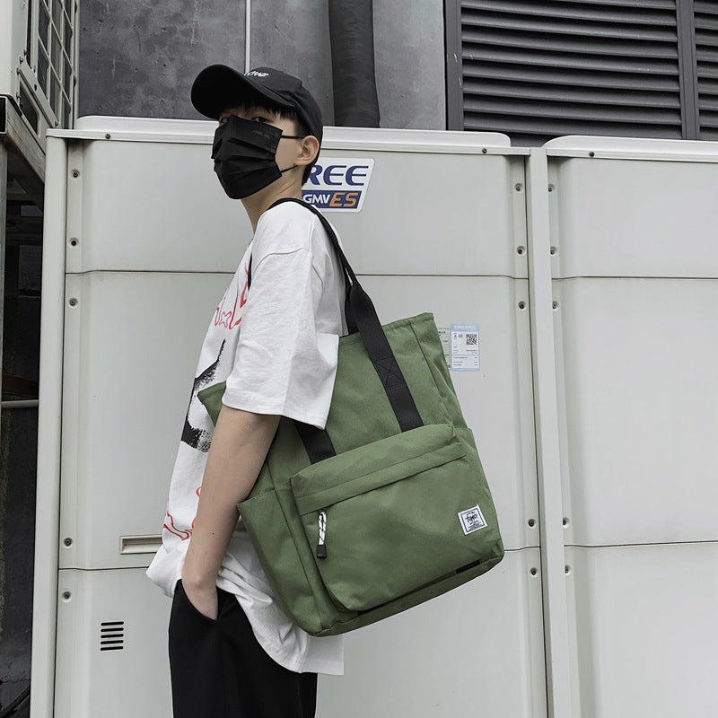 Men's Handbag Portable Tote Simple Large Capacity Shoulder Bag