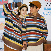 Fashion Rainbow Striped Sweater For Women