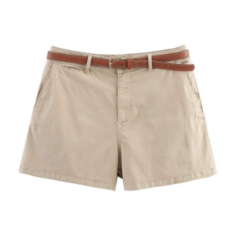 New Summer Versatile Belted Casual Shorts