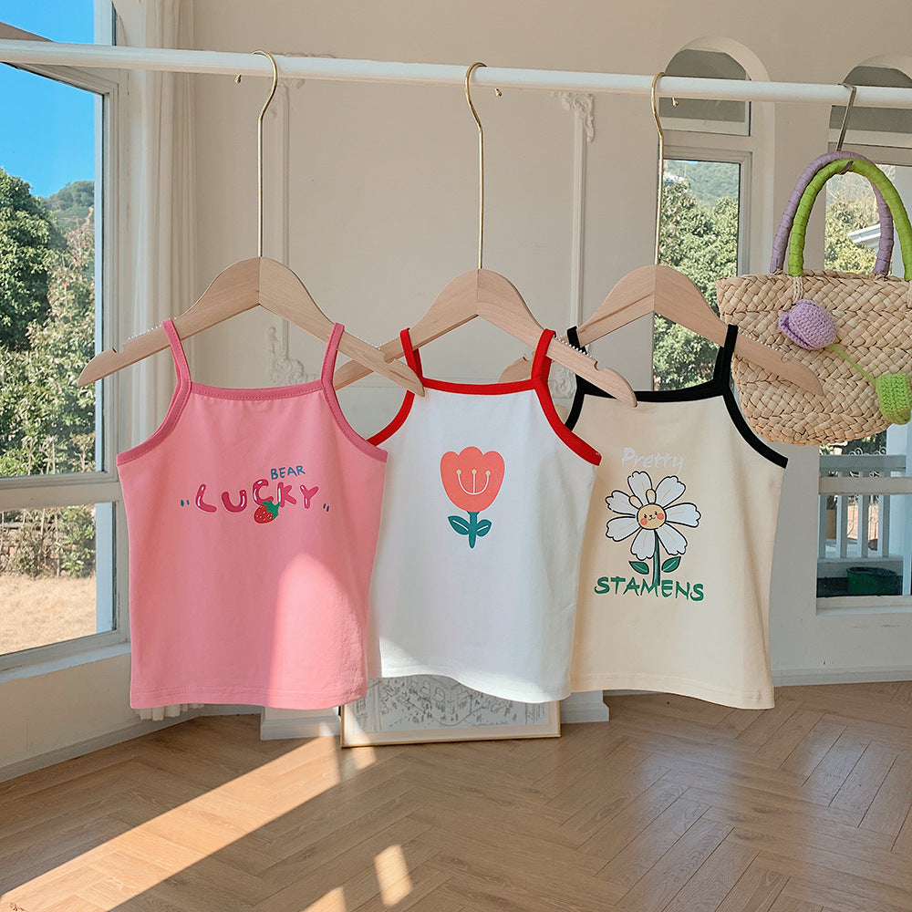Girls' Vest Sling Cotton Summer Thin