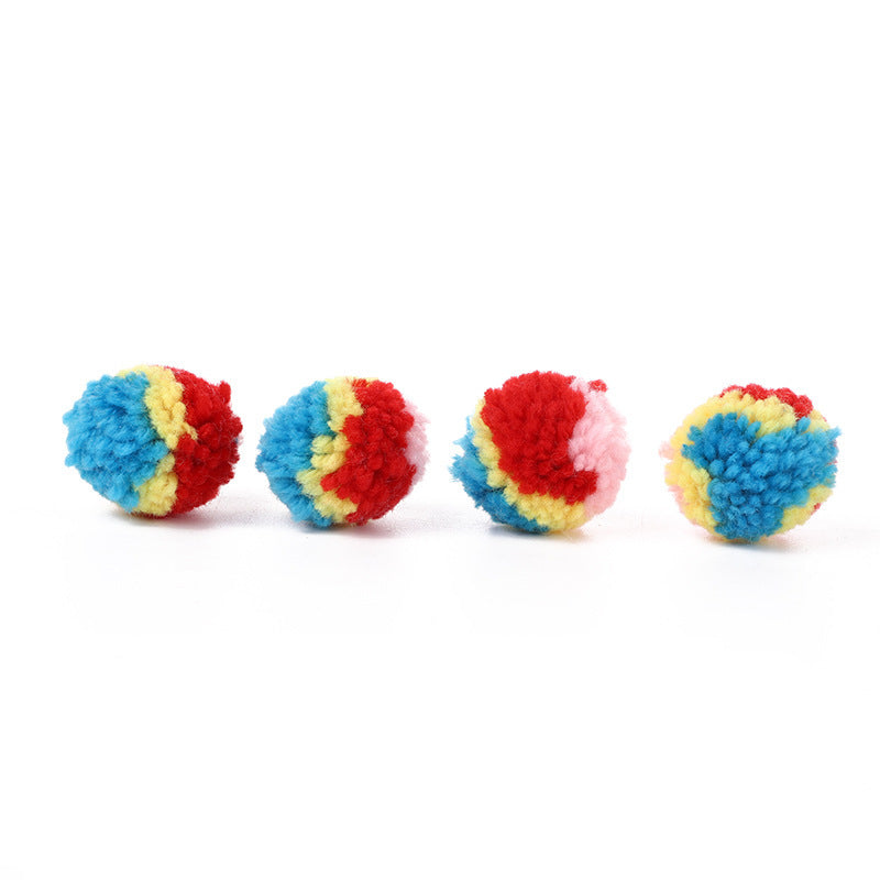 Cat Toy Rainbow Hair Ball Toy Ball Color