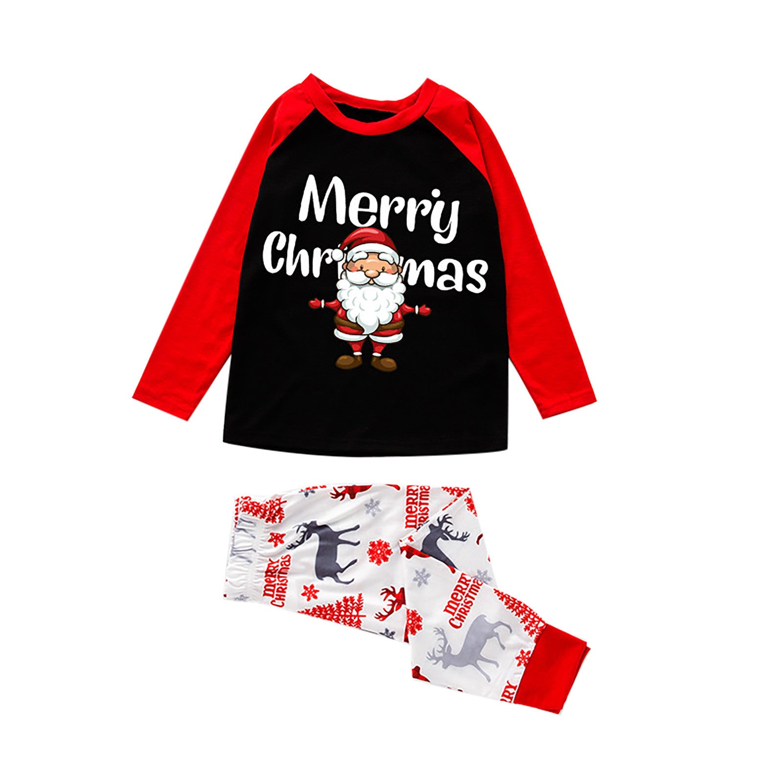 Santa Claus Print Parent-child Home Service Suit