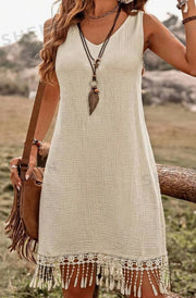 Women's Relaxed Fit Patchwork Lace Hawaiian Dress Cotton