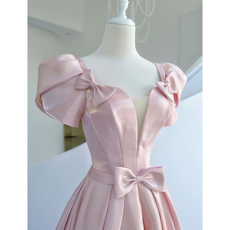 French Satin Temperament Engagement Dress